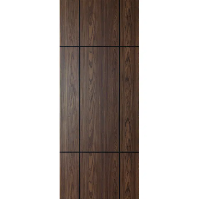 Vanachai Single Swing Door with Groove Melamine Laminated Board ME2