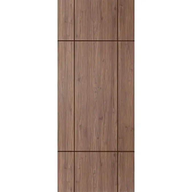 Vanachai Single Swing Door with Groove Melamine Laminated Board ME2