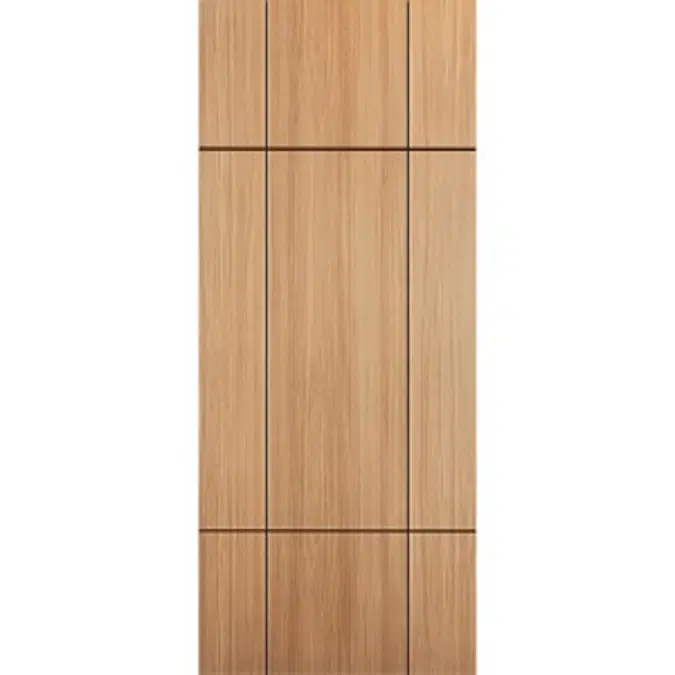 Vanachai Single Swing Door with Groove Melamine Laminated Board ME2