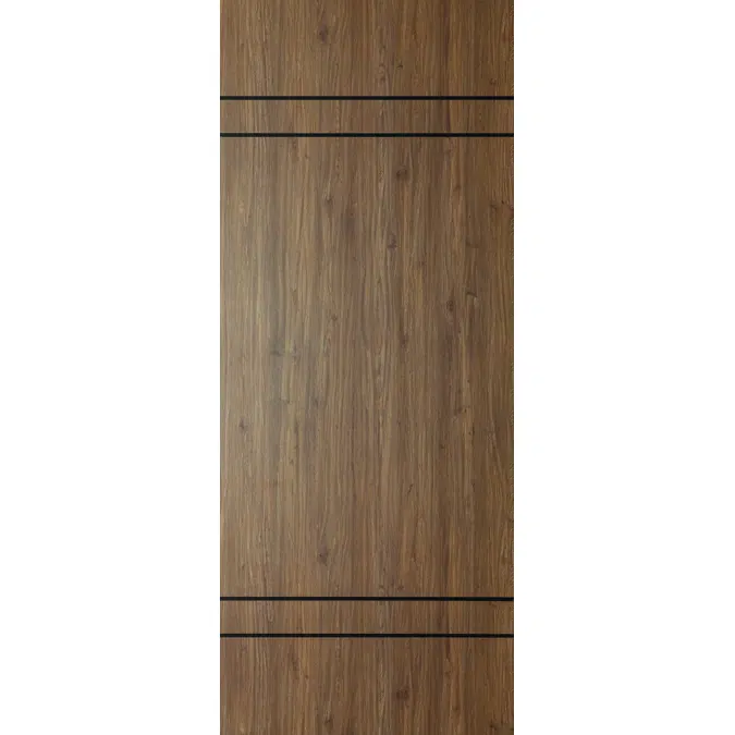 Vanachai Single Swing Door with Groove Melamine Laminated Board ME5