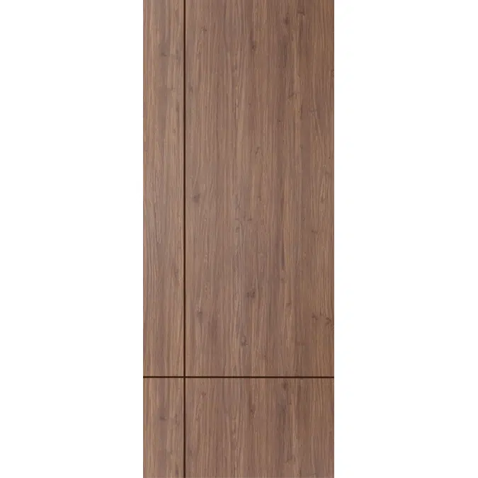 Vanachai Single Swing Door with Groove Melamine Laminated Board ME1