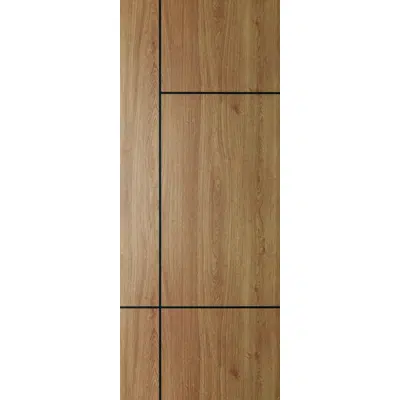 Image for Vanachai Single Swing Door with Groove Melamine Laminated Board ME4