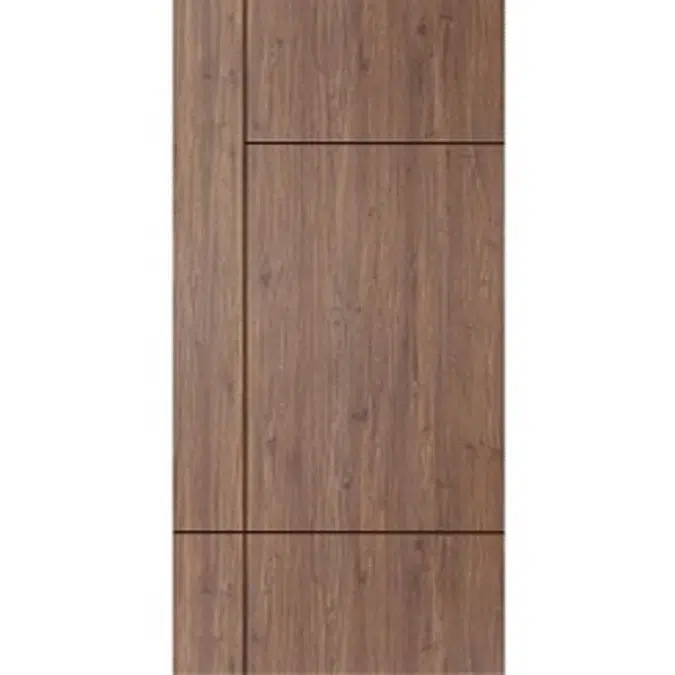 Vanachai Single Swing Door with Groove Melamine Laminated Board ME4