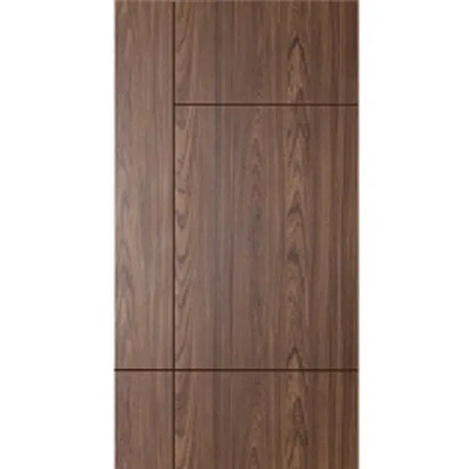 Vanachai Single Swing Door with Groove Melamine Laminated Board ME4