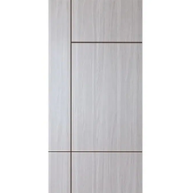 Vanachai Single Swing Door with Groove Melamine Laminated Board ME4