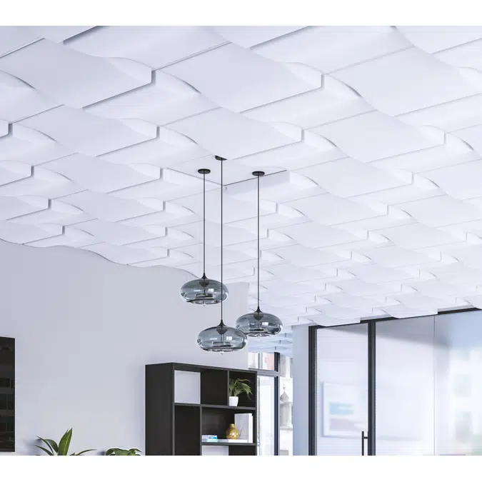 Linear Wave Molded Acoustic Ceiling Tiles