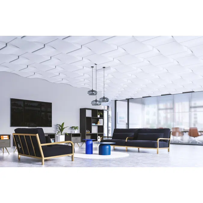 Linear Wave Molded Acoustic Ceiling Tiles