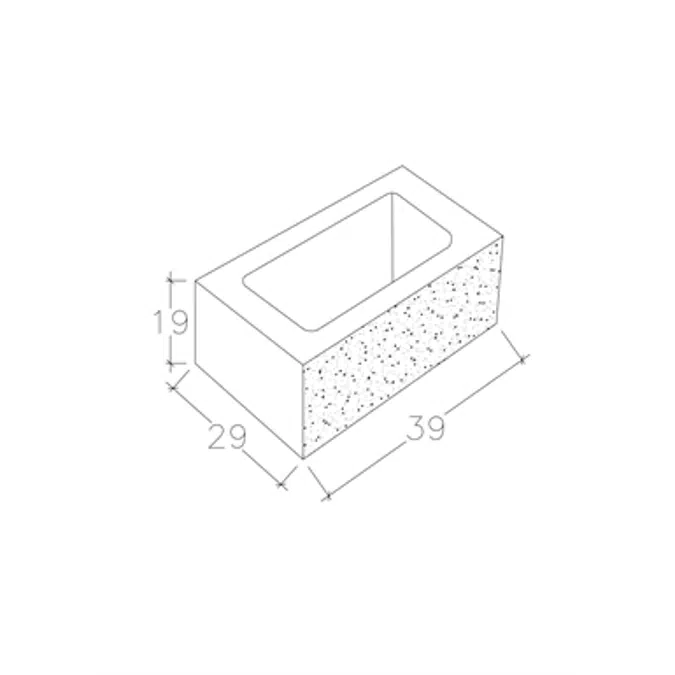 Bloque Split de Prefabricado de Hormigón Hidrófugo de 40x20x15