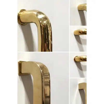 Image for HB2335 Square Profile Brass 300mm D Pull Handle (18mm x 19mm)