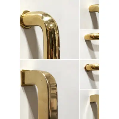 kuva kohteelle HB2335 Square Profile Brass 300mm D Pull Handle (18mm x 19mm)