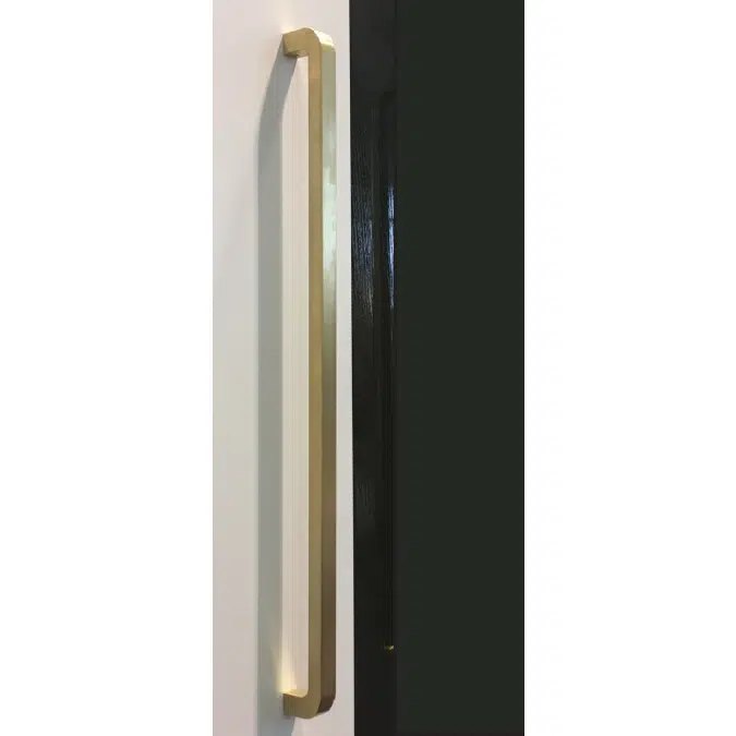 HB2340 Square Profile Brass 600mm D Pull Handle (18mm x 19mm)