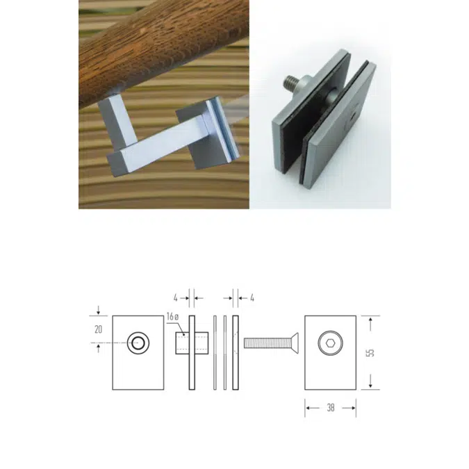 HB542 Glass Fixing Kit for HB540 Bracket