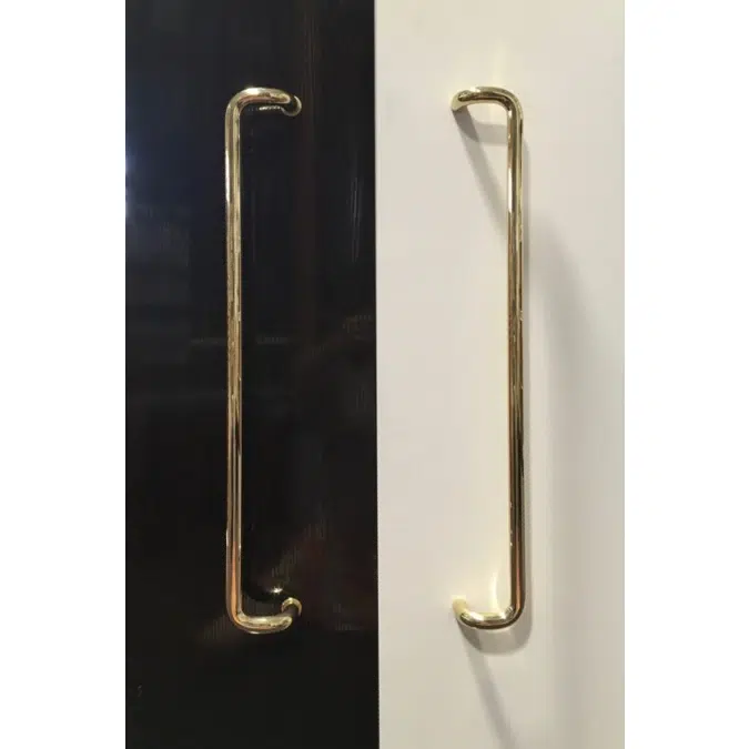 HB2247 Round Profile 600mm Off-Set Brass D Pull Handle (19mm Rod)