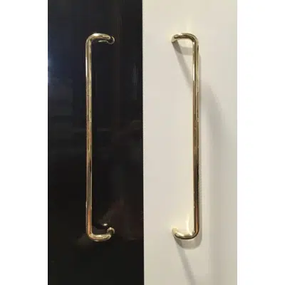 Image for HB2247 Round Profile 600mm Off-Set Brass D Pull Handle (19mm Rod)