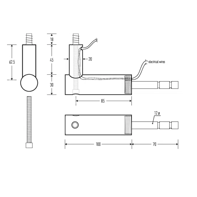 HB526 Stainless Steel Stair Rail Bracket With Light Wiring Capability