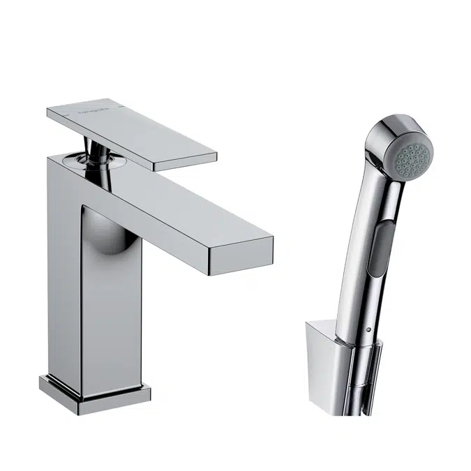 Tecturis E Single lever basin mixer 110 with bidette hand shower and shower hose 160 cm