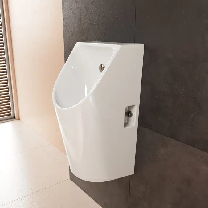 60286XXX EluPura Original S Urinal with rear water supply and bottom/rear outlet rimless