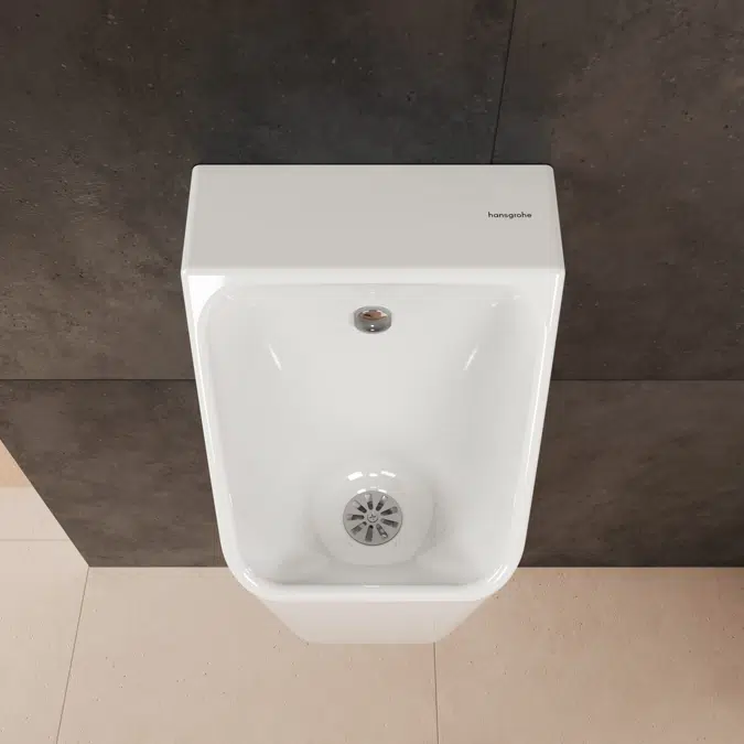62010XXX EluPura Original Q Urinal 600/300 with rear water supply and bottom/rear outlet rimless, HygieneEffect