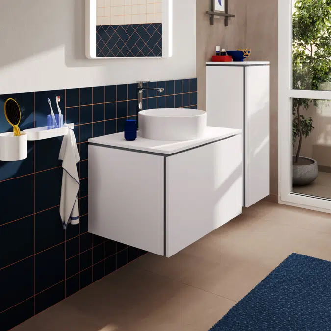 54265XXX Xilesa E Vanity unit 780/550 with 1 drawer for console with cutout middle