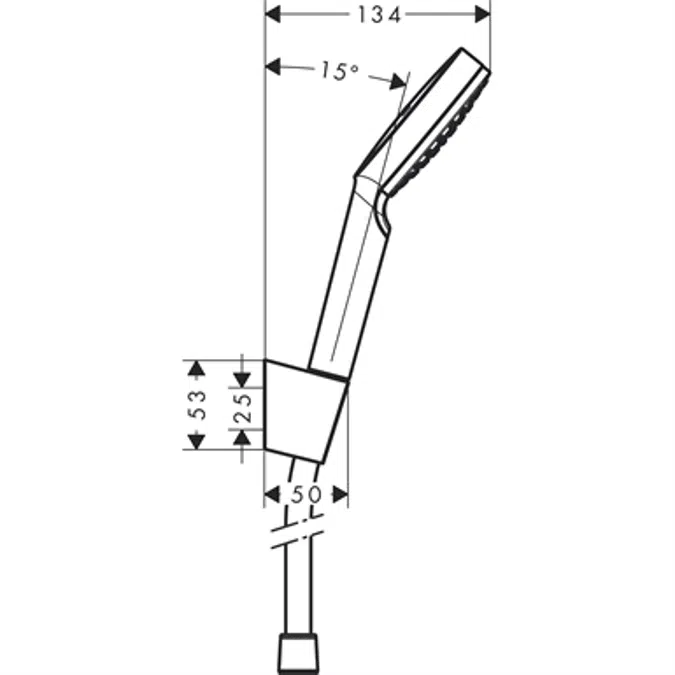 Crometta Shower holder set 1jet with shower hose 160 cm
