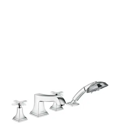 Image for Metropol Classic 4-hole rim mounted bath mixer with cross handles
