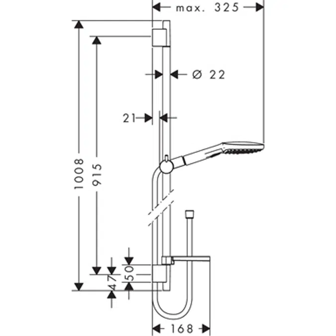 Raindance Select E Shower set 120 3jet with shower bar 90 cm and soap dish