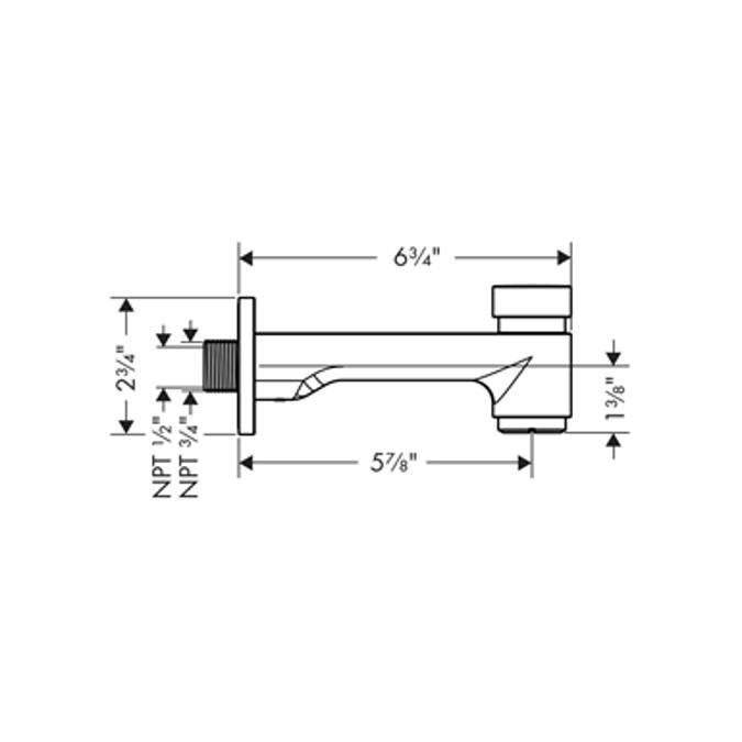 Metris S Bath spout with diverter