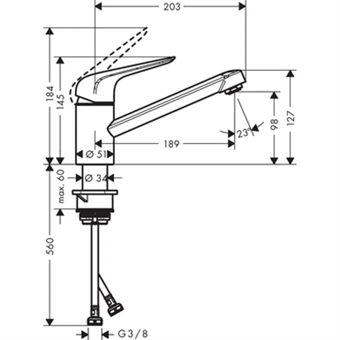 Single lever kitchen mixer