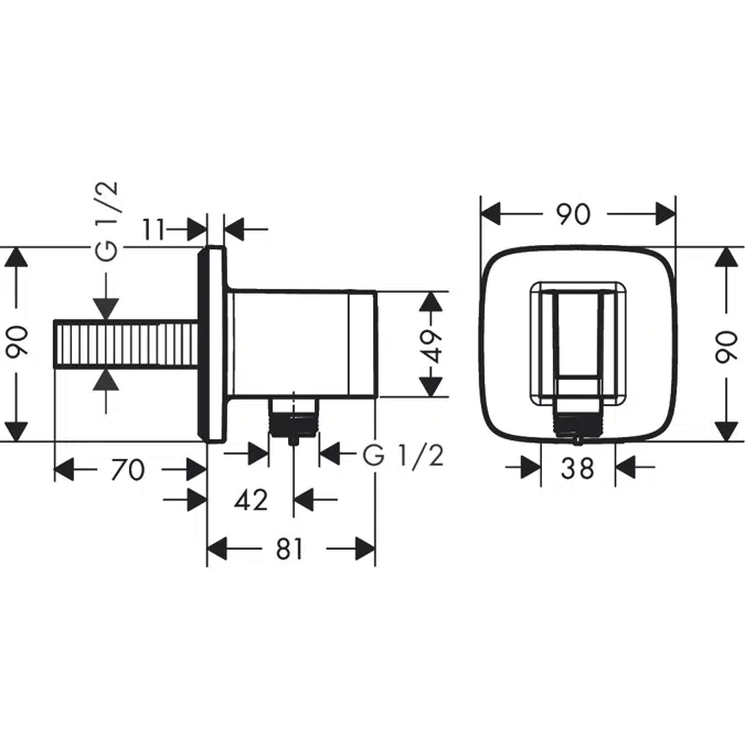 FixFit Q Wall outlet with shower holder