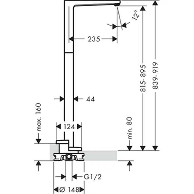 Metropol Bath spout floor-standing