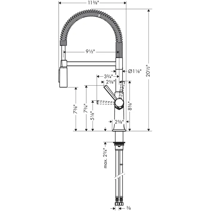 Locarno Single lever kitchen mixer Semi-Pro, 2jet