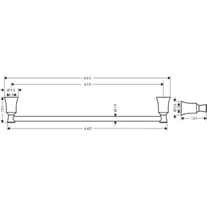 Joleena Bath towel rail 24"