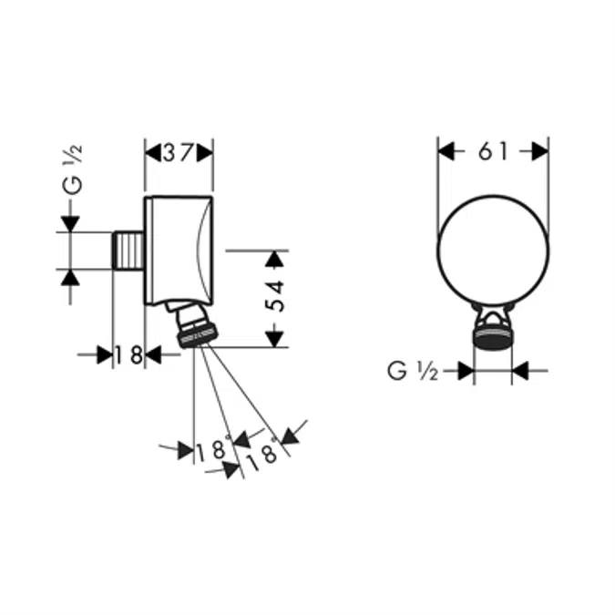 FixFit Wall outlet S with non-return valve and pivot joint