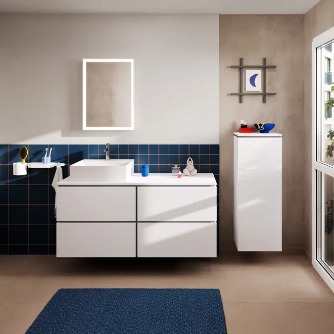 54306XXX Xilesa E Vanity unit 1375/550 with 4 drawers PushOpen for console