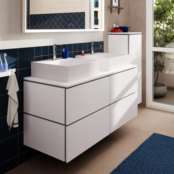 54306XXX Xilesa E Vanity unit 1375/550 with 4 drawers PushOpen for console