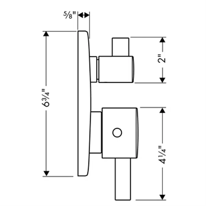 Ecostat Thermostat S for concealed installation with volume control and diverter