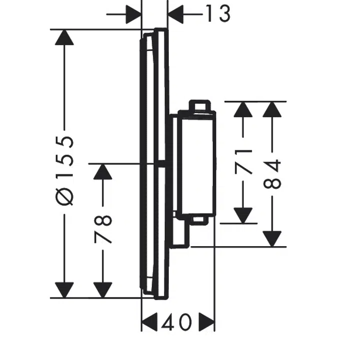 ShowerSelect Comfort S Thermostat for concealed installation for 1 function