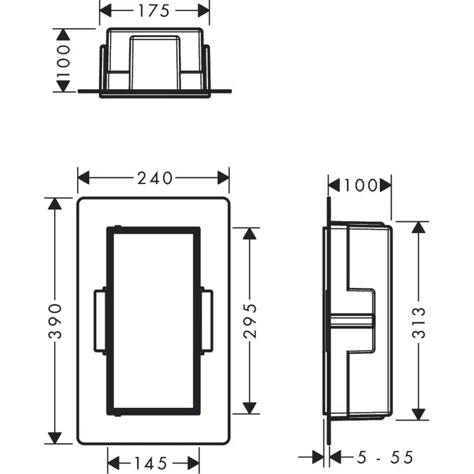 XtraStoris Rock Wall niche with tileable door 30 x 15 x 10 cm