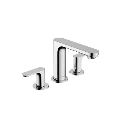 Rebris S 3-hole basin mixer 110 with pop-up waste set için görüntü