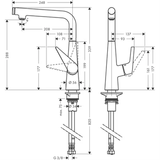 Talis Select S Single lever kitchen mixer 300