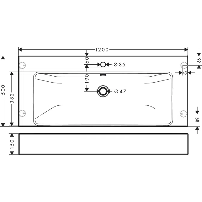 CubeStack Furniture washbasin 1200/500