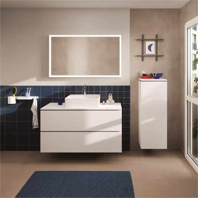 54304XXX Xilesa E Vanity unit 1180/550 with 2 drawers PushOpen for console with cutout middle