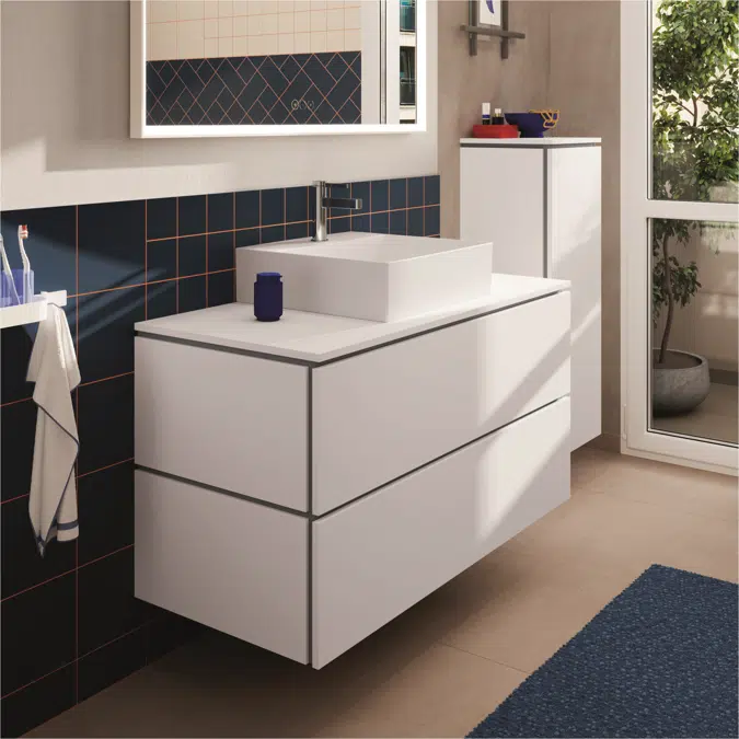 54304XXX Xilesa E Vanity unit 1180/550 with 2 drawers PushOpen for console with cutout middle