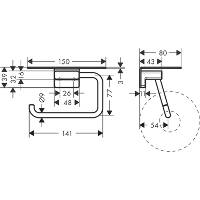 AddStoris Roll holder with shelf