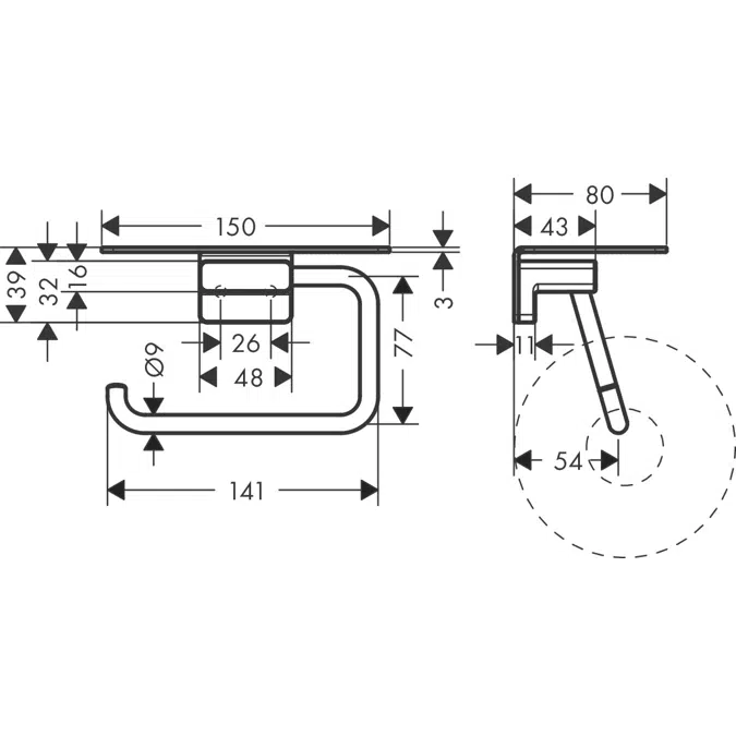 41772XXX AddStoris Papierrollenhalter mit Ablage