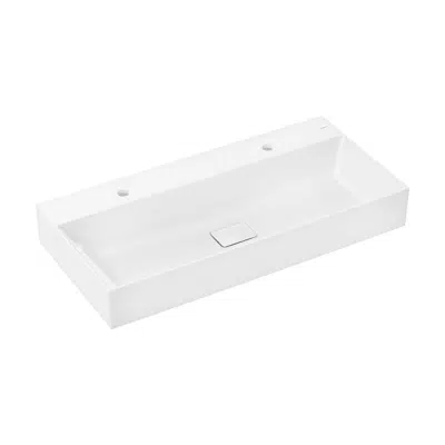 Xevolos E Washbasin 1000/480 with 2 tap holes without overflow, SmartClean 이미지