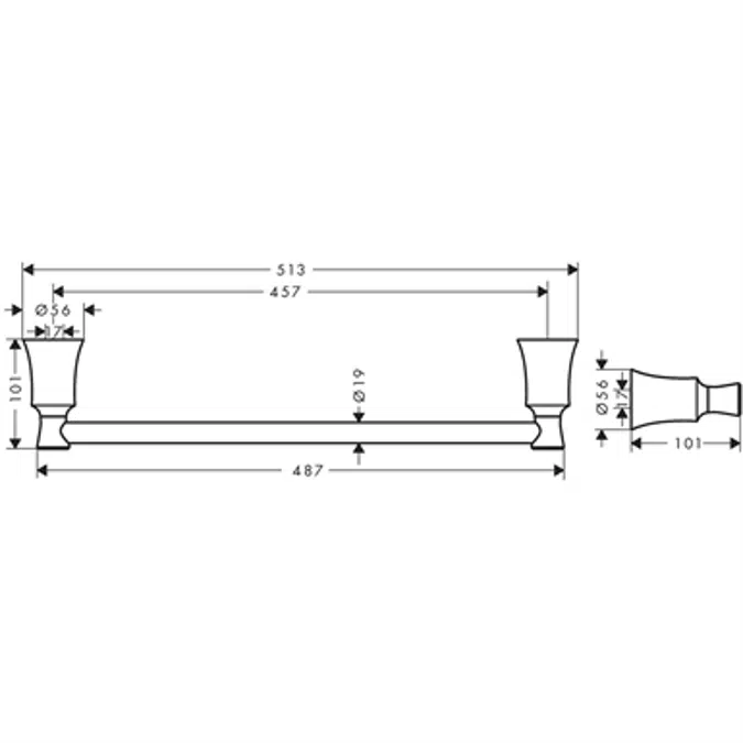 Joleena Bath towel rail 18"