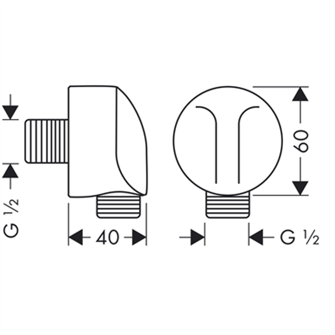FixFit Wall outlet E without non-return valve