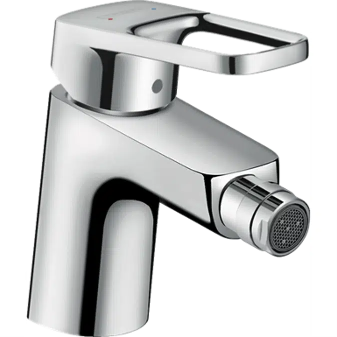 Logis Loop Single lever bidet mixer 70 with pop-up waste set