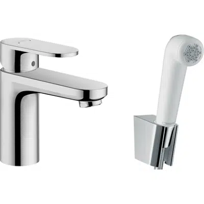 Vernis Blend Single lever basin mixer 100 with bidette hand shower and shower hose 160 cm